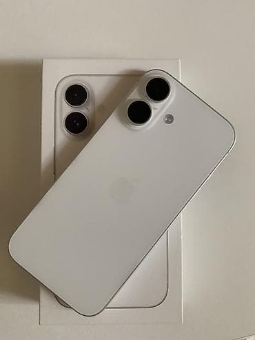 IPhone 16, 128 GB, Ağ, Simsiz şarj, Face ID, Sənədlərlə
