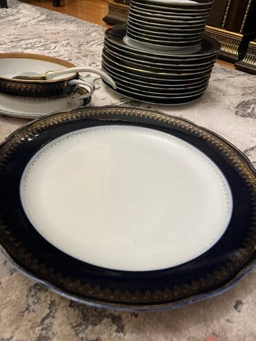 обеденный набор: Nahar dəsti, rəng - Göy, Farfor, 11 nəfərlik — 1