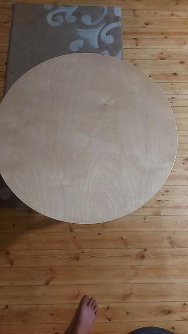 ustular: Taxta dairəvi masa - Forma: dairəvi üst - Material: ağac/plaqa üst — 3