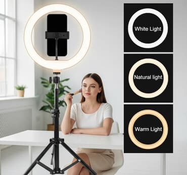 Həlqə LED işıq + tənzimlənən tripod və telefon tutacağı BALACA - 3