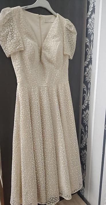 vecerni paltar: Brend: Bee Line Məhsul: Zərif midi don - Rəng: krem/bej əsas — 1