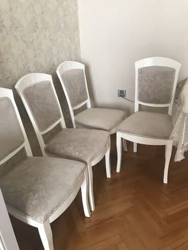 стулья бу: Qonaq otağı üçün, Qatlanmayan, rəng - Ağ Stul — 3