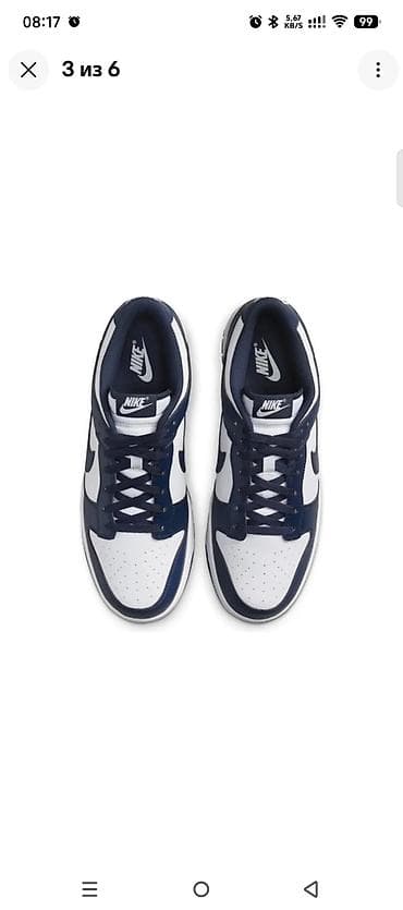 кроссовки nike: Nike Dunk Low kişi/kadın idman ayaqqabısı – navy/white rəng sxemi - — 2