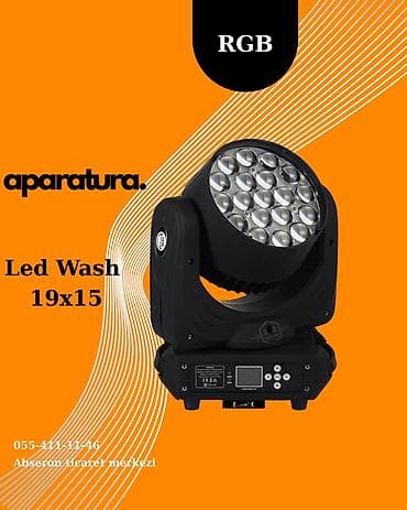 📢 Led Wash 19x15 RGBW Zoom – Peşəkar Səhnə İşığı Səhnə, şadlıq