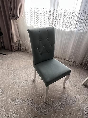 stol 2ci əl: Qonaq otağı üçün, İşlənmiş, Açılan, Dördbucaq masa, 6 stul — 2