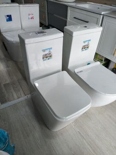 ucuz unitaz: Ağ rəngli "Caesar" markalı unitaz. Kvadrat formalı dizaynı ilə müasir — 1