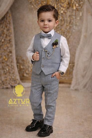 Uşaq üçün klassik kostyum dəsti - Rəng: Açıq boz - Dəst tərkibi: - lalafo.az -da Uşaq üçün klassik kostyum dəsti - Rəng: Açıq boz - Dəst tərkibi: -