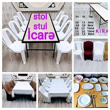Stol stul icaresi, kirayə qablar Ad günləri, nişan, xına, toy axşamı