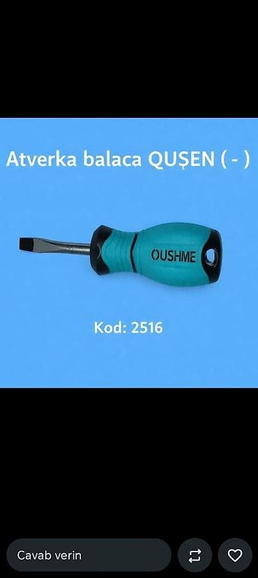 запчасти для шуруповерта: Məhsul: OUSHME balaca düz uclu (–) atverka Kod: 2516 - Kompakt ölçü — 1