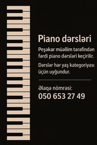 dəyanət liseyi qəbul qaydaları: Piano dərsləri – peşəkar müəllimlə fərdi təlim - Fərdi (one-to-one) — 1