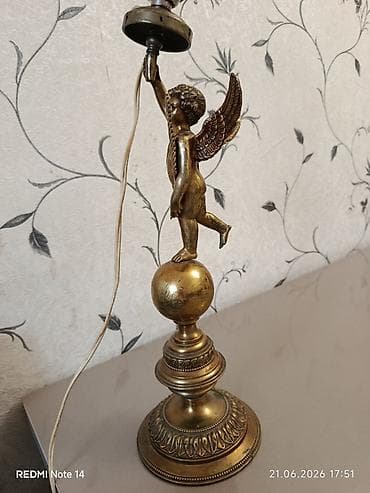 Bürünc dekorativ masa lampası – putto/ mələk fiquru ilə.Avropa — 9