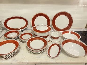 Канцтовары: Обеденный набор, цвет - Белый, Фарфор — 8