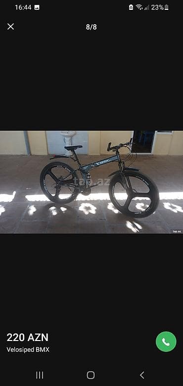 islenmis velosipedler: BMX tipli velosiped - Rəng: qara-boz - Korpus: qatlanan/alüminium — 1