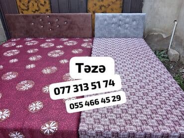 qoşa taxt: Təzə çarpayılar. 1 nəfərlik çarpayılar 60manat. 2 nəfərlik taxt — 1
