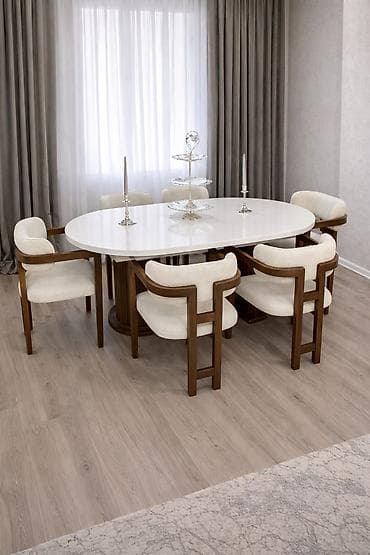 bar oturacaq: Mətbəx üçün, Açılmayan, Oval masa, 4 stul — 1