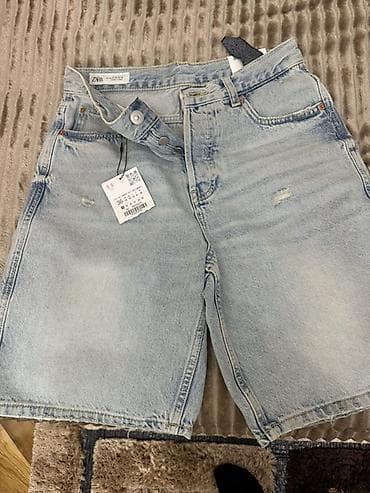 sort pişiklər: Şort, Zara, rəng - Mavi — 1