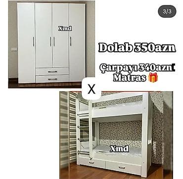 usag maneji: Məhsul: uşaq/yeniyetmə otağı üçün ağ rəngdə mebel dəsti - 4 qapılı — 1