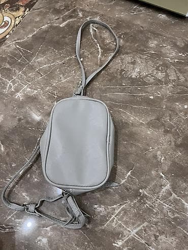 Çantalar: Qadın çanta və bel çantası dəsti 1) Açıq mavi bucket tipli çanta - — 5