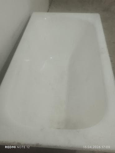 hamam ucun moydadir: Ağ rəngli vannə qabı - Material: emallı polad (vizual olaraq ağır və — 3