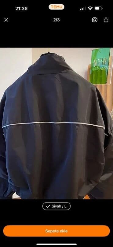 баку седерек шубы: Qara/Kontrast ağ detallı sport üslublu küləkkeçirməz jaket. Trzedir - — 2