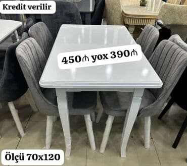 oturacaqlar: Mətbəx üçün, Yeni, Açılmayan, Dördbucaq masa, 4 stul — 2