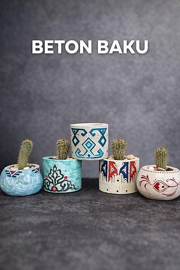 caxmaq daşı: BETON BAKU – əl işı betondan dekorativ saksılar 1 ədədi 25 Azn - — 1