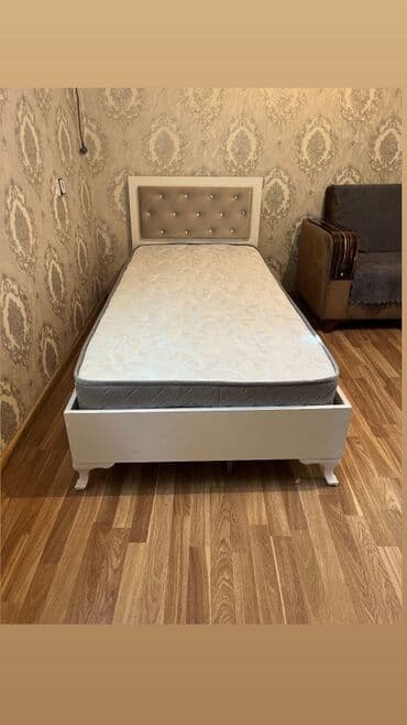 tek carpayı: Təknəfərlik çarpayı, Bazasız, Matras ilə, Siyirməli, Azərbaycan — 9