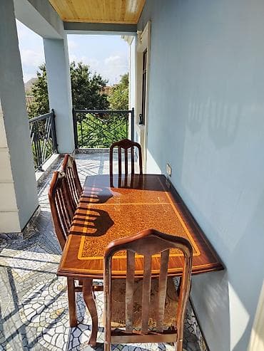 hamam kranti: Ağacdan hazırlanmış yemək otağı dəsti - Dəst: 1 ədəd düzbucaqlı masa — 4