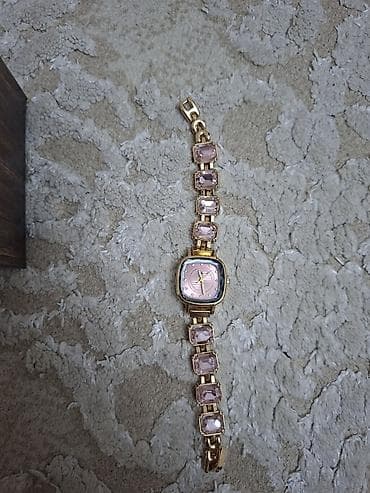 Сумки: Qızılı tonlarda zərif qadın qol saatı - Korpus: kvadratvari yumru — 2