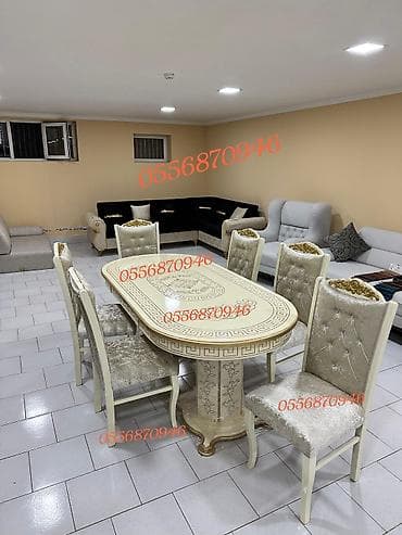 Qonaq otağı üçün, Yeni, Açılmayan, Oval masa, 6 stul