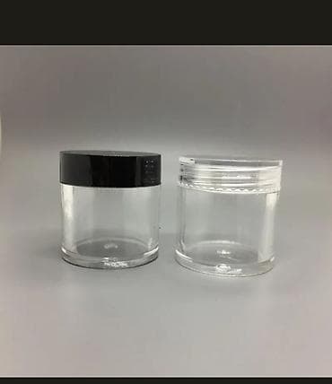 kosmetika qablari: Şəffaf plastik qablar – vintli qapaqlı - Material: şəffaf, qalın — 1