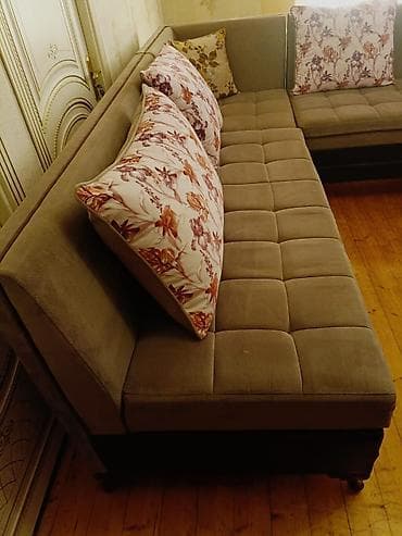 İşlənmiş, Künc divan, Divan, Kreslo, 2 kreslo, Bazalı, Açılan — 4