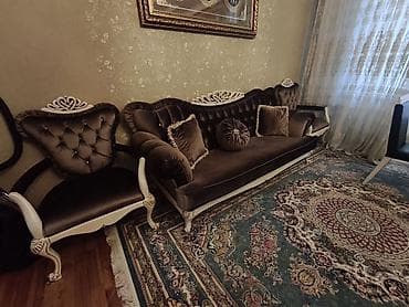 Ev üçün mebel: Klassik üslubda salon dəsti – 1 geniş divan + 2 kreslo - Stil — 2
