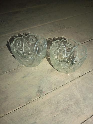 Ev və bağ: Razilaşma yolu ilə Kəsilmiş şüşə qablar dəsti - Material: şəffaf — 5