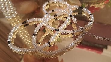 toxuma qolbaqlar: Əl işi bijuteriya dəsti - Materiallar: xırda mirvari tipli muncuqlar — 2