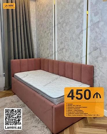 usaq kravat: Təknəfərlik çarpayı, Bazasız, Matras ilə, Siyirməsiz — 1