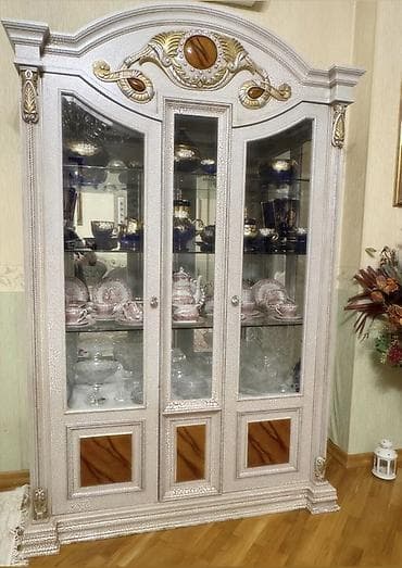 Qonaq otağı üçün, İşlənmiş, Açılan, Oval masa, 6 stul — 2