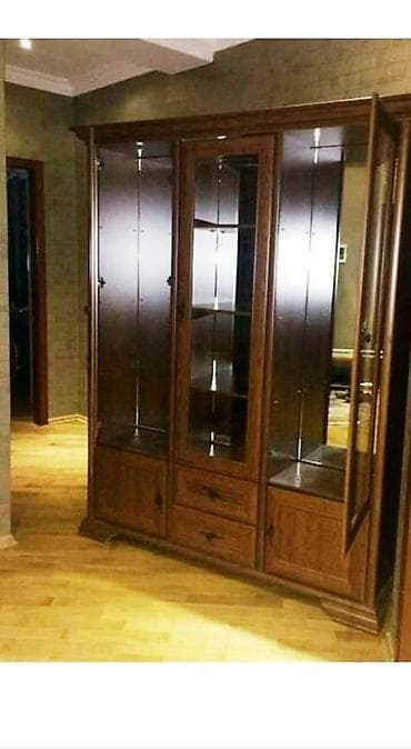 şifoner dolab: Polşa istehsalı olan qonaq otağı üçün şkaf satılır. yan polkalar şüşə — 3