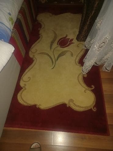 kəfkir nədir: Xalça dəsti – krem və bordo rənglərdə, floral naxışlı - Dəst tərkibi — 4