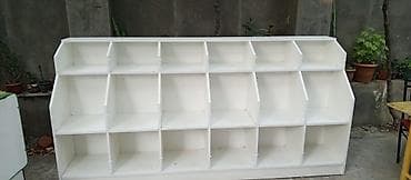 Mağaza üçün bölməli vitrin rəfi - Material: ağ rəngli laminat/MDFlam — 4