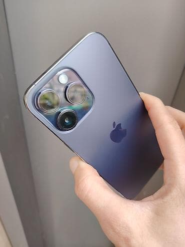 ikinci el 13 pro max: IPhone 14 Pro Max, 128 GB, Deep Purple, Zəmanət, Simsiz şarj, Face ID — 10