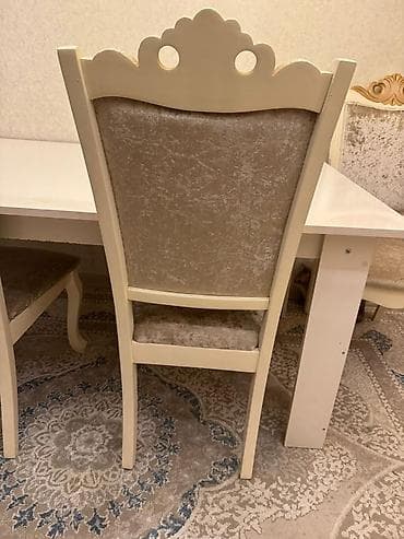 klassik metbex mebeli: Qonaq otağı üçün, Açılmayan, Dördbucaq masa, 6 stul — 4