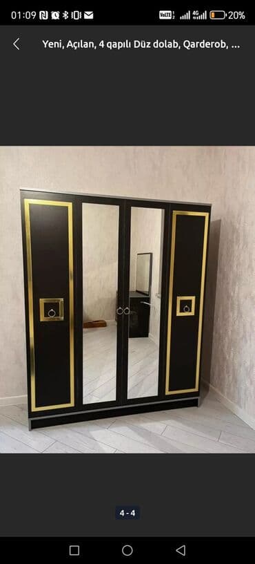 балконный шкаф: Yeni, Açılan, 4 qapılı Düz dolab, Dolab-asılqan, Azərbaycan — 26