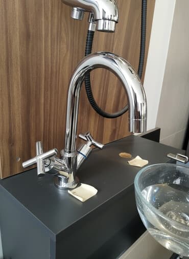 смесители в баку: DLB05 NINO qarışdırıcı kran - Parlaq xrom örtük, lakonik və müasir — 1