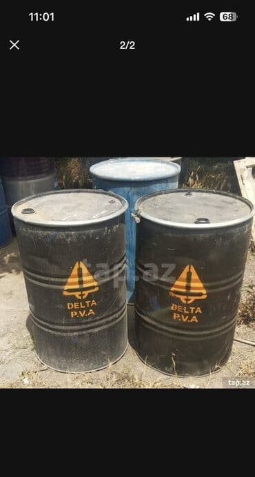 dəmir konteyner: Metal çən/barrel-lar (200 litr) - Həcm: təxminən 200 L standart polad — 3