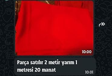 parça: Qırmızı parça - Uzunluq: 2,5 metr - Qiymət: 1 metri 20 manat - Rəng — 1