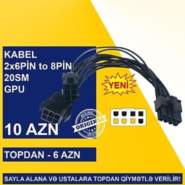 Elektron kitablar: Kabellər "6PİN FEMALE to 8PİN MALE Original" SAYLA ALANA VƏ USTALARA — 6