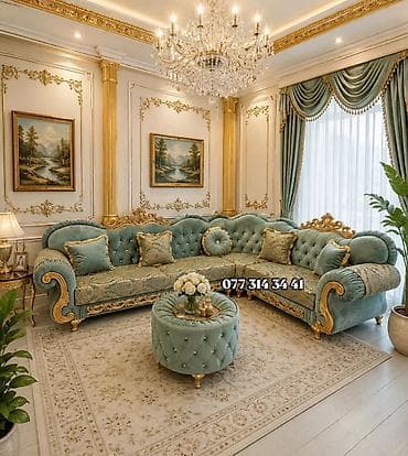 divan olcusu: Klassik üslubda L formalı künc divan dəsti 3*2 ölçü 969₼ rəng seçimi — 1