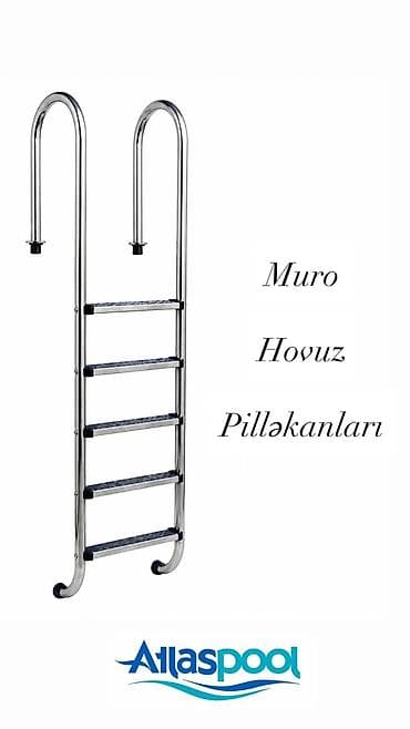 Atlaspool hovuz pilləkənləri - Növ: Standart və Muro (divar tipli)