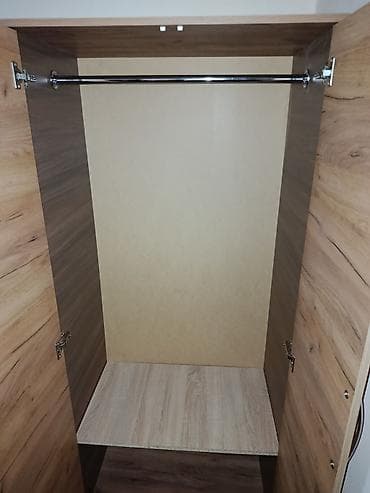 2 qapılı, Qəhvəyi, Taxta, Açılan, Düz dolab